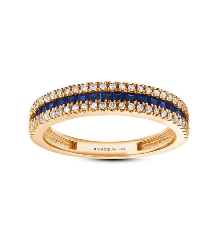 0.21 Karat Safir Taşlı Pırlanta Yüzük