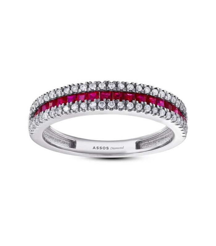 0.21 Karat Yakut Taşlı Pırlanta Yüzük