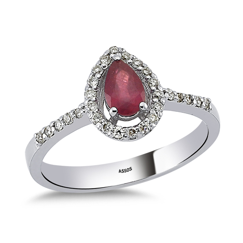 0.22 Karat Yakut Taşlı Pırlanta Yüzük