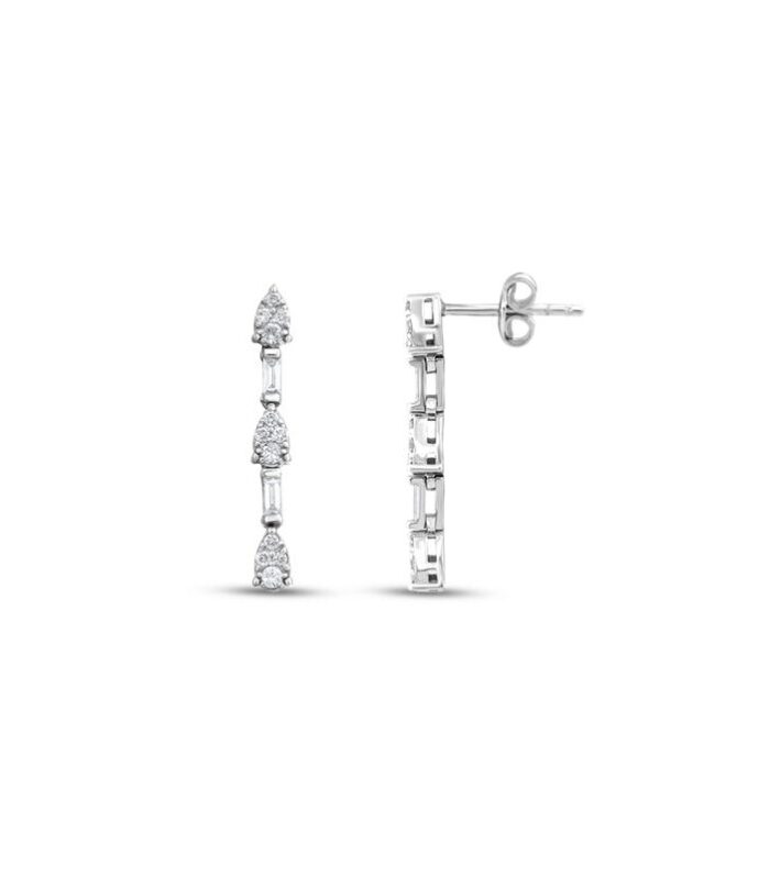 0.23 Karat Baget Taşlı Pırlanta Küpe