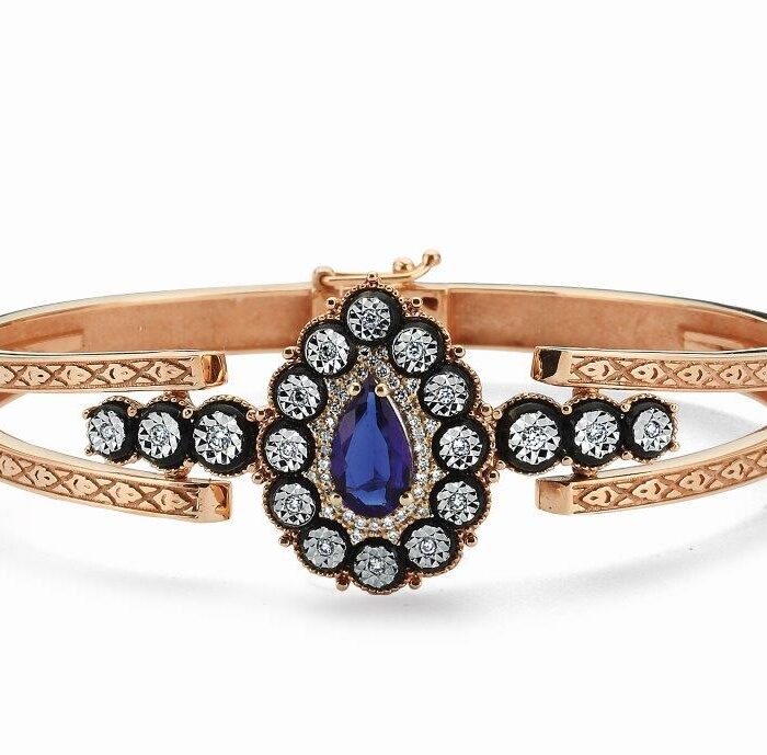 0.23 Karat Safir Renkli Elmas Kelepçe Bilezik