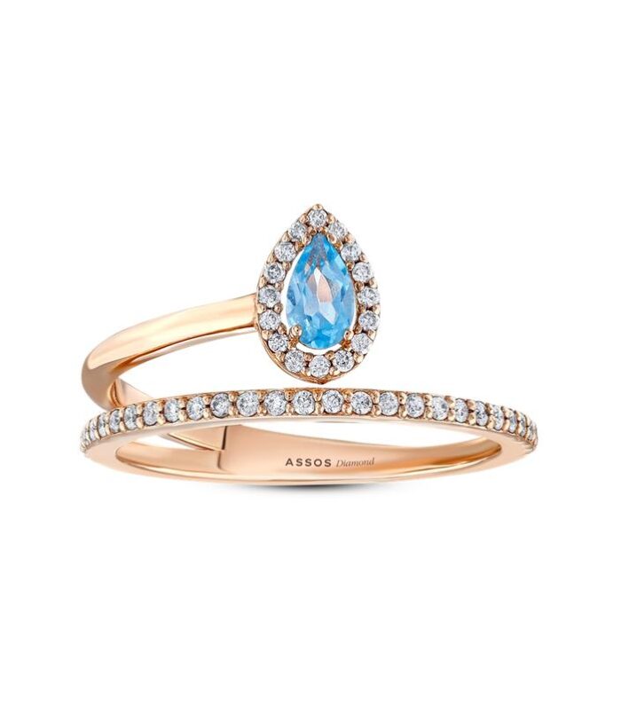 0.24 Karat Aquamarine Taşlı Pırlanta Yüzük