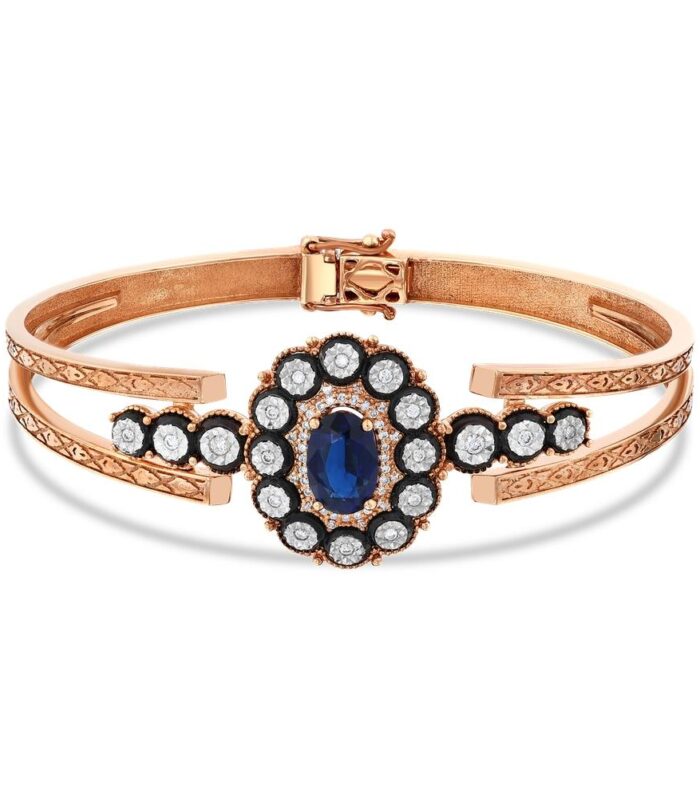 0.25 Karat Safir Renkli Elmas Kelepçe Bilezik