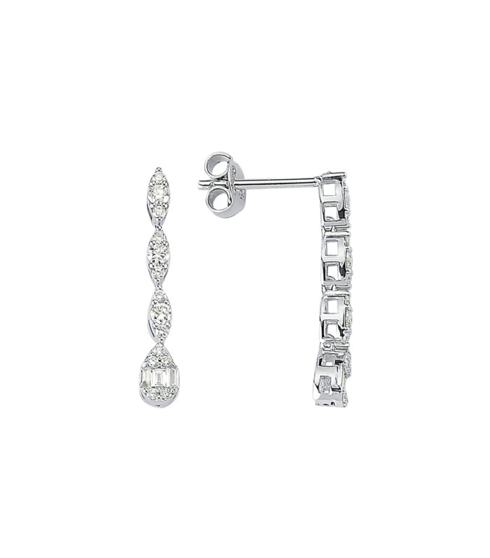 0.27 Karat Baget Pırlanta Küpe