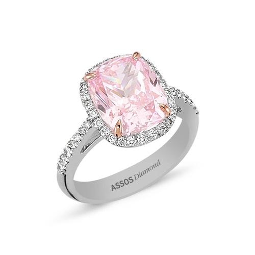 0.27 Karat Pembe Topaz Taşlı Pırlanta Yüzük