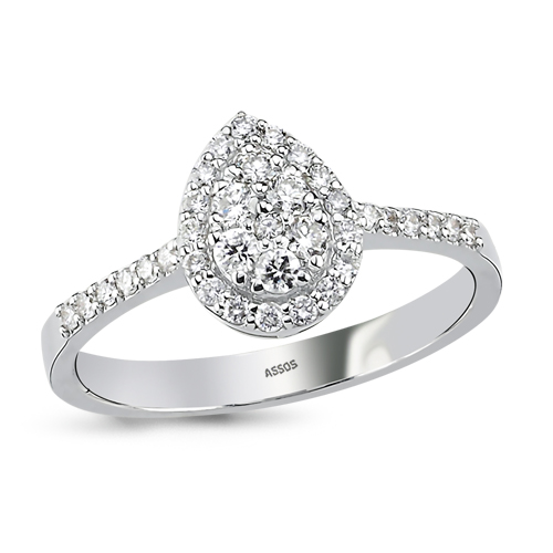 0.28 Karat Damla Formlu Pırlanta Fantezi Yüzük