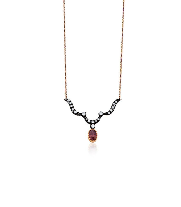 0.28 Karat Yakut Taşlı Elmas Kolye