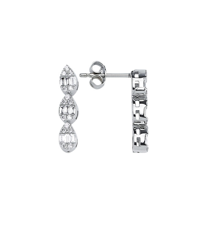 0.30 Karat Baget Pırlanta Küpe