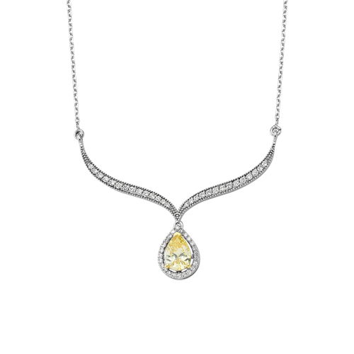 0.30 Karat Topaz Taşlı Pırlanta Fantezi Kolye