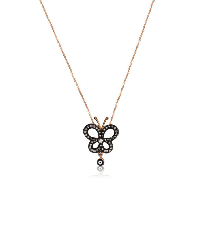 0.32 Karat Elmas Kelebek Kolye