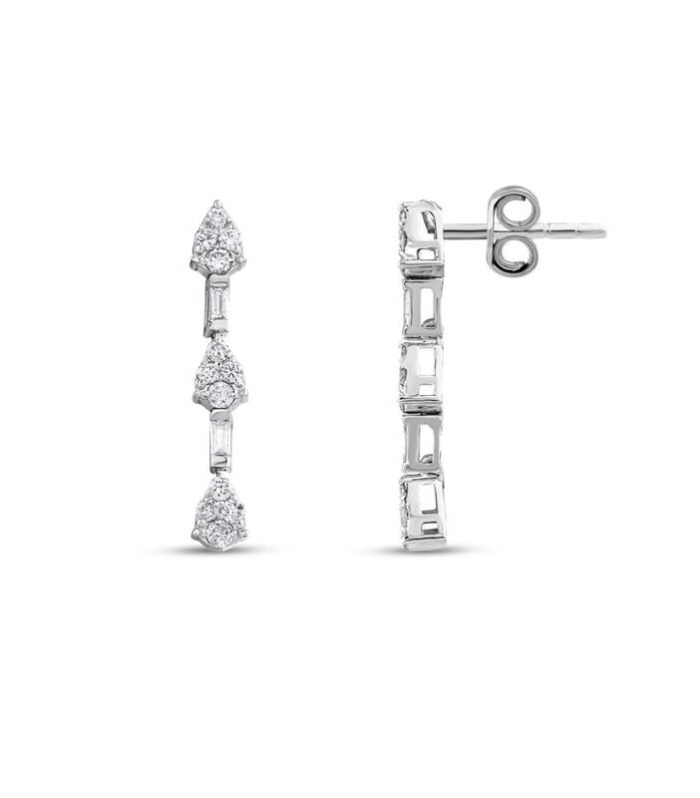 0.32 Karat Pırlanta Tria Küpe