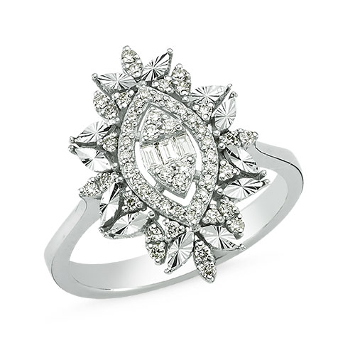 0.33 Karat Baget Taşlı Pırlanta Yüzük