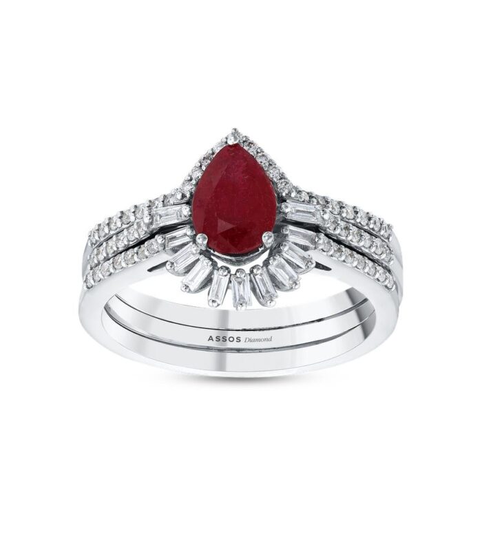 0.35 Karat Yakut Taşlı Pırlanta Yüzük