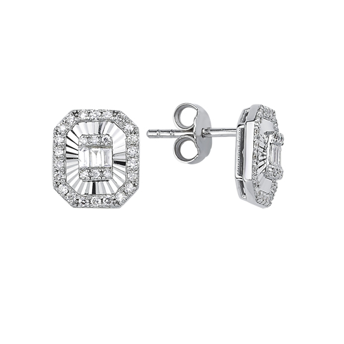 0.36 Karat Baget Pırlanta Küpe