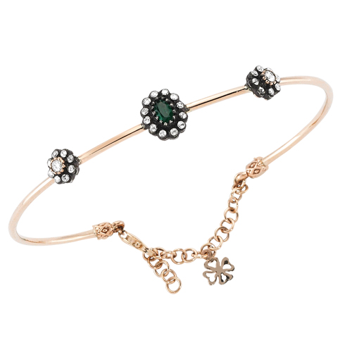 0.36 Karat Zümrüt Taşlı Elmas Bilezik