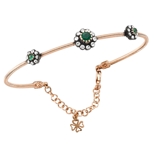 0.37 Karat Zümrüt Taşlı Elmas Bilezik