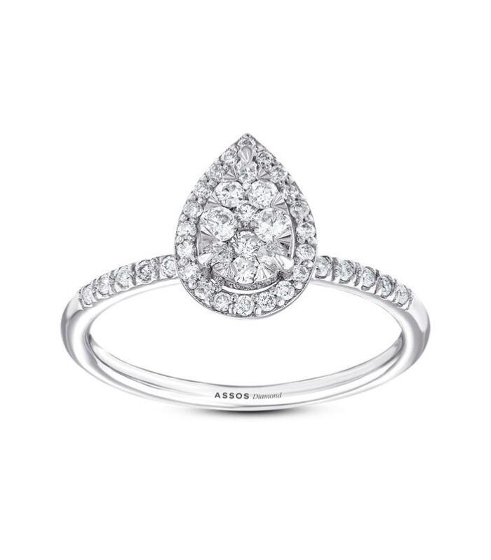 0.39 Karat Damla Formlu Pırlanta Fantezi Yüzük