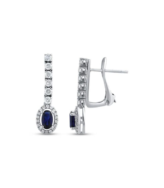 0.40 Karat Safir Taşlı Pırlanta Küpe