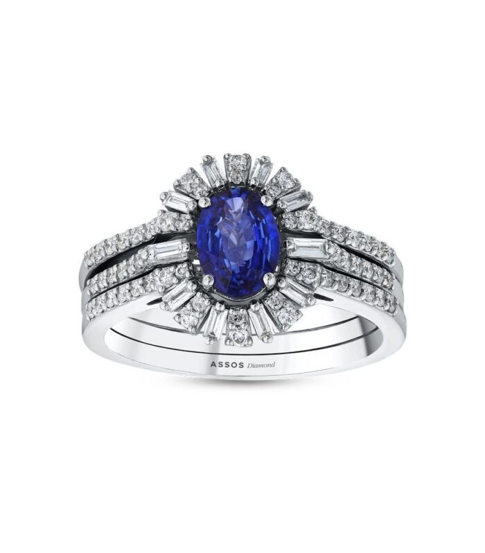 0.41 Karat Safir Taşlı Pırlanta Yüzük