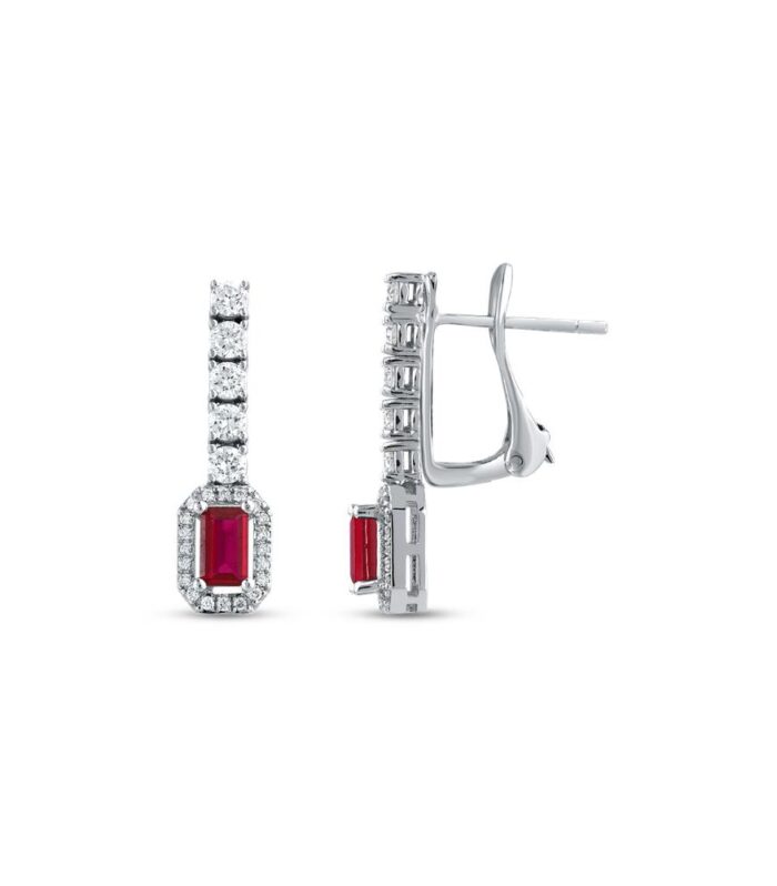 0.41 Karat Yakut Taşlı Pırlanta Küpe