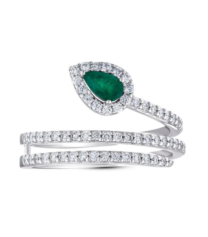 0.41 Karat Zümrüt Taşlı Pırlanta Yüzük