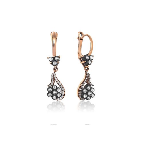 0.43 Karat Gül Elmas Küpe