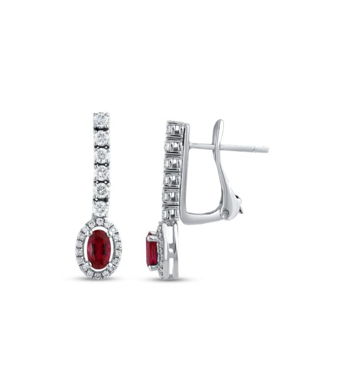 0.43 Karat Yakut Taşlı Pırlanta Küpe