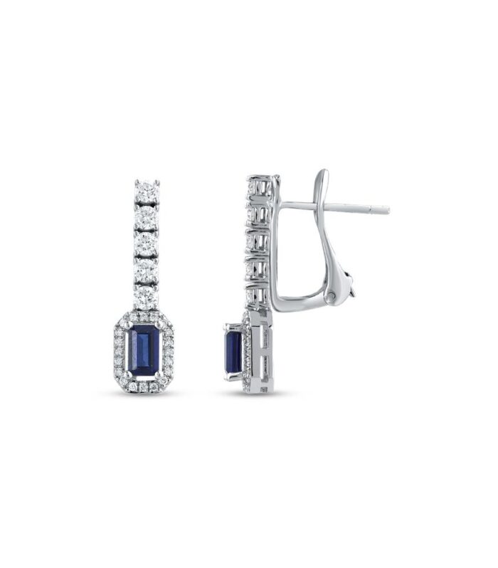 0.44 Karat Safir Taşlı Pırlanta Küpe