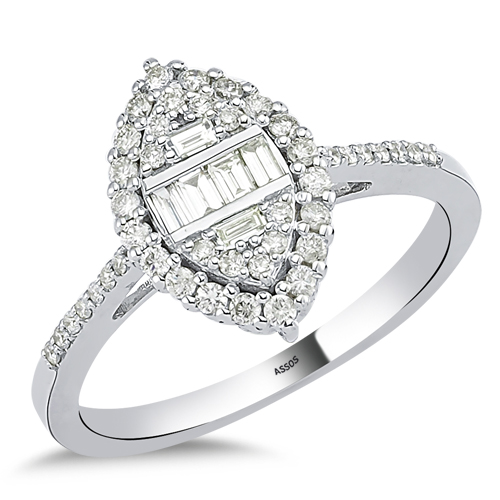 0.45 Karat Baget Pırlanta Yüzük