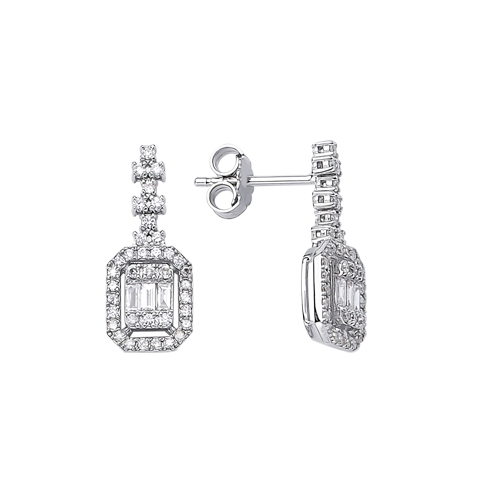 0.46 Karat Baget Pırlanta Küpe