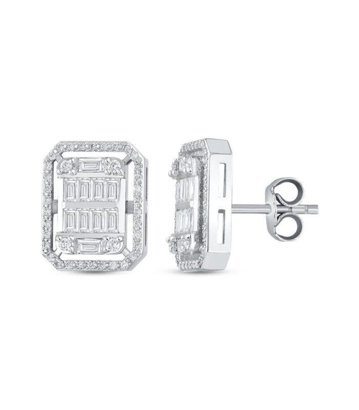 0.48 Karat Baget Pırlanta Küpe