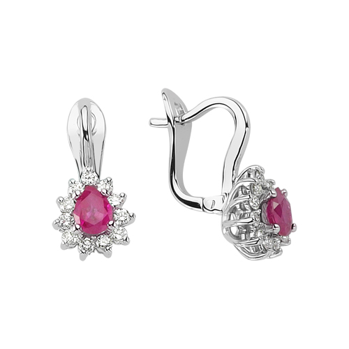 0.48 Karat Pırlanta Yakut Küpe