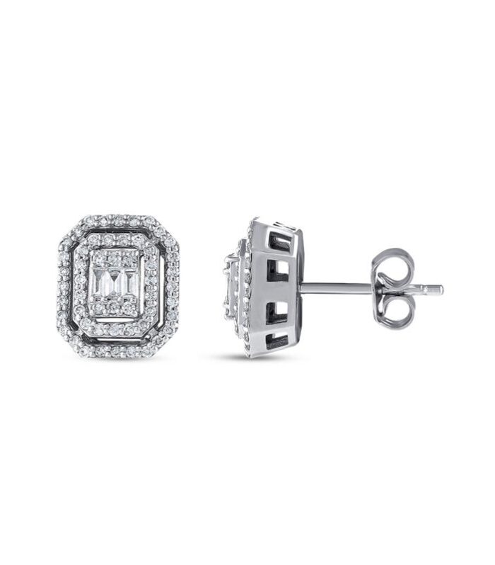 0.49 Karat Baget Pırlanta Küpe