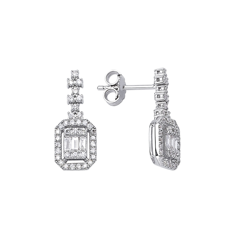 0.52 Karat Baget Pırlanta Küpe