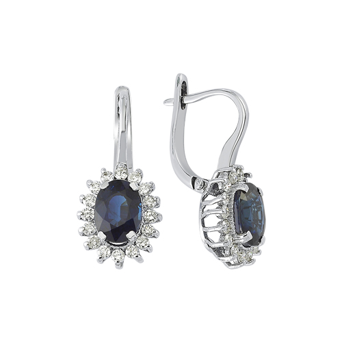 0.53 Karat Safir Taşlı Pırlanta Fantezi Küpe