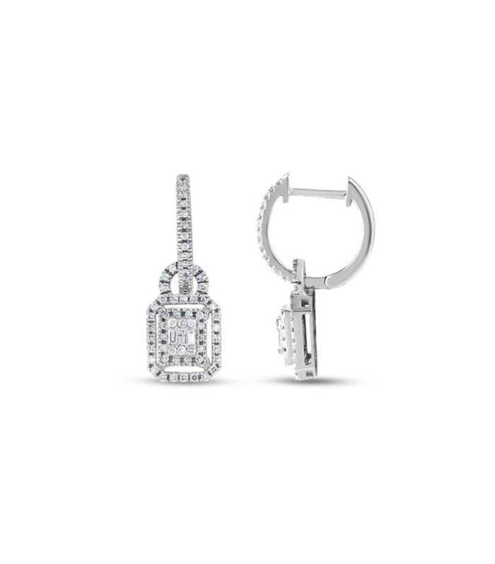 0.57 Karat Baget Pırlanta Küpe