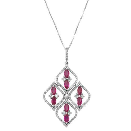 0.64 Karat Yakut Taşlı Pırlanta Kolye