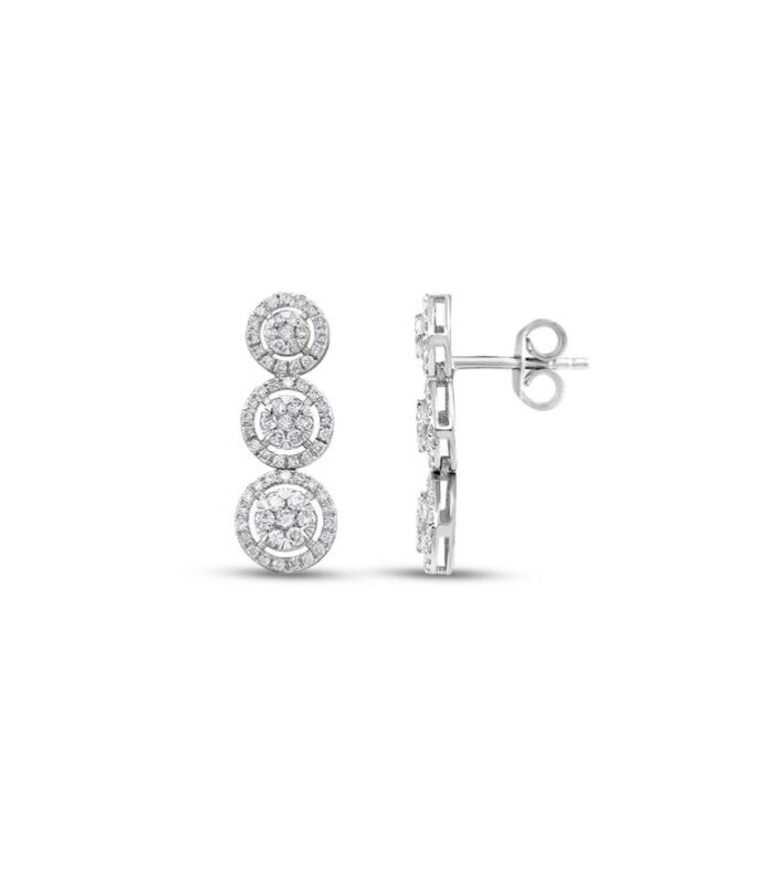 0.77 Karat Pırlanta Tria Küpe