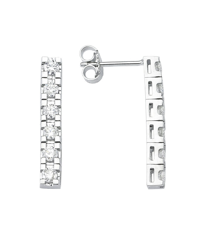 0.88 Karat Pırlanta Altıtaş Küpe