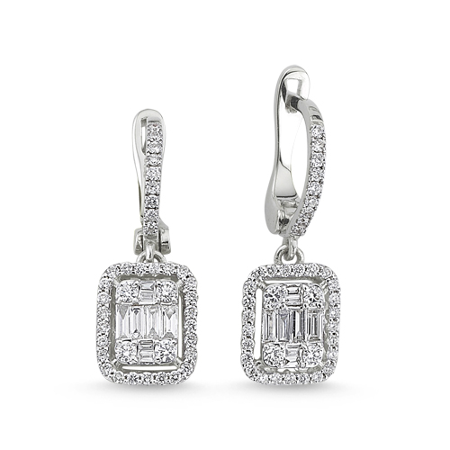 0.94 Karat Baget Pırlanta Küpe