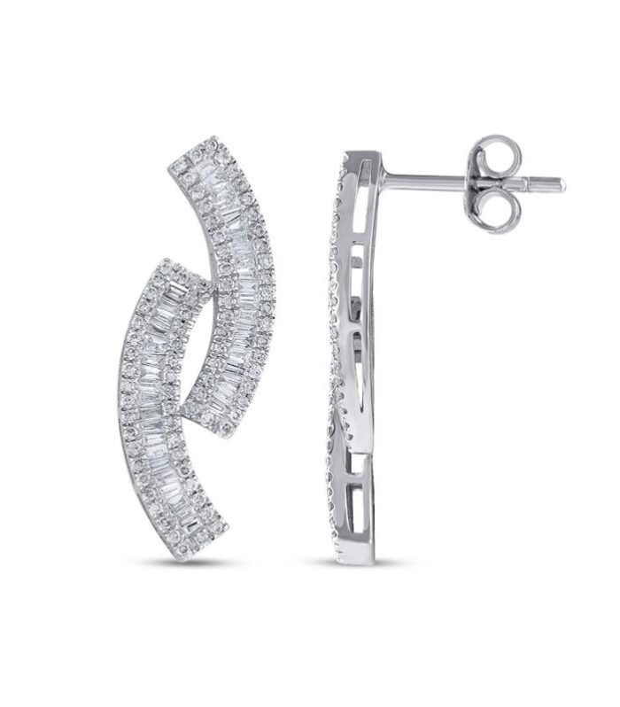 0.97 Karat Baget Taşlı Pırlanta Küpe