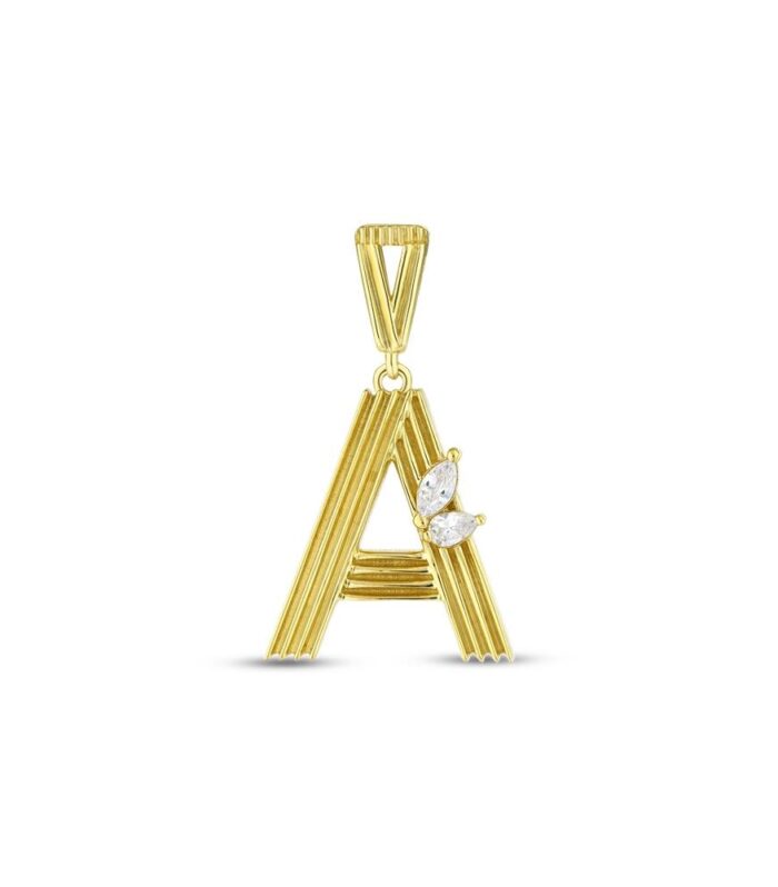 Altın A Harf Kolye Ucu