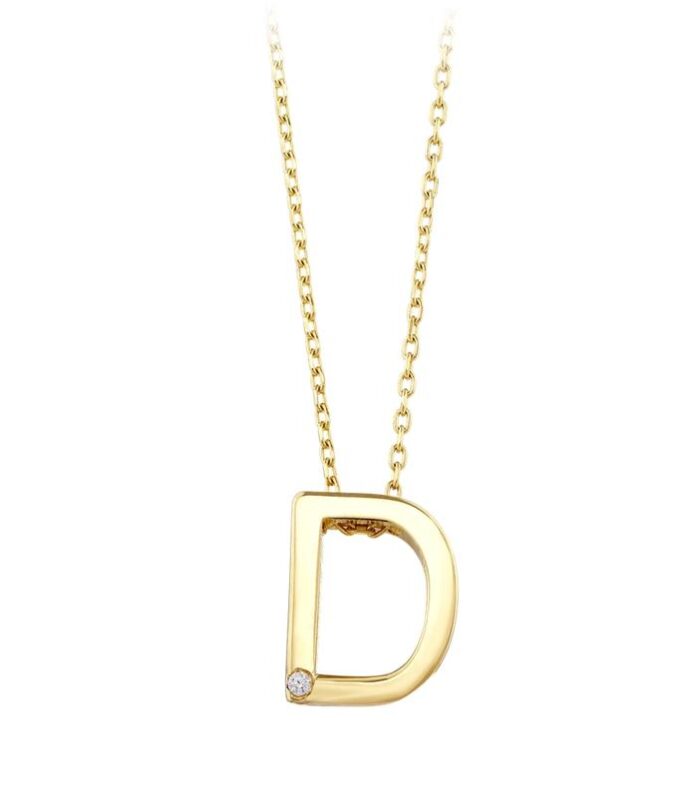 Altın D Harf Kolye