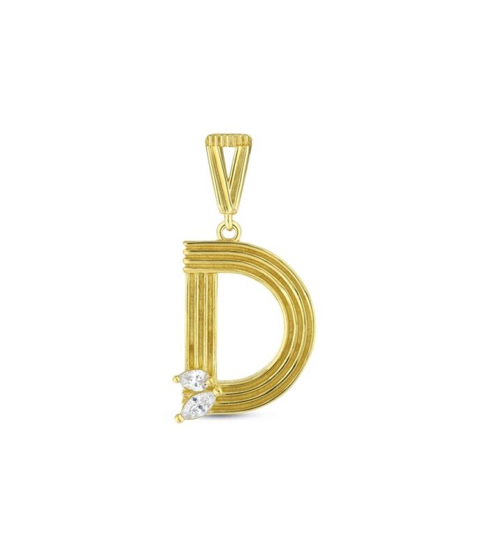 Altın D Harf Kolye Ucu