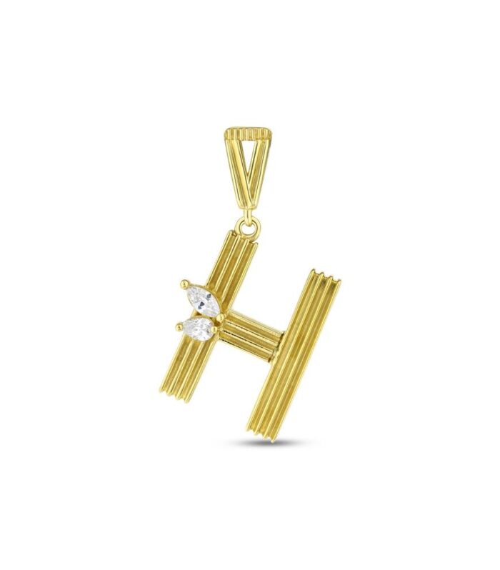 Altın H Harf Kolye Ucu