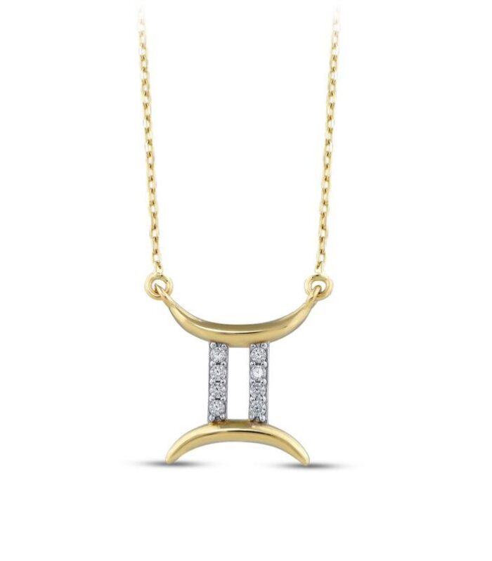 Altın İkizler Burç Kolye