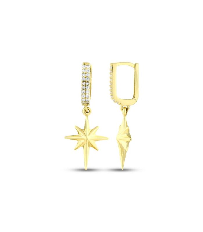 Altın Kutup Yıldızı Küpe