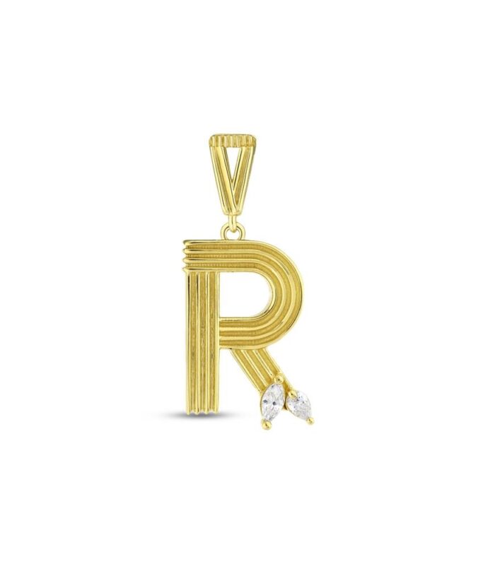 Altın R Harf Kolye Ucu