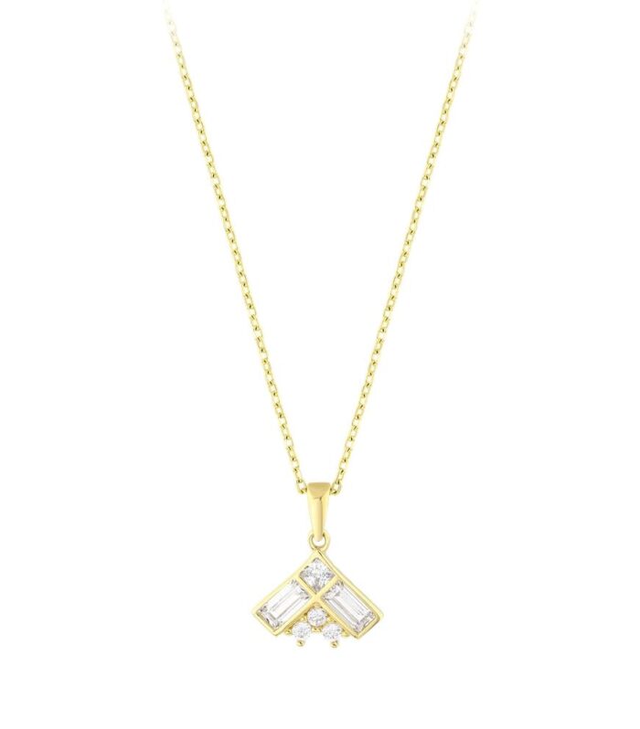 Baget Taşlı Altın Kolye