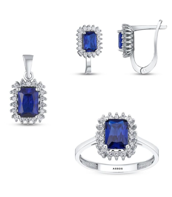 Baget Taşlı Altın Set